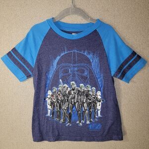 Star Wars Size XS 4/5 Blue and Gray Short Sleeve Shirt